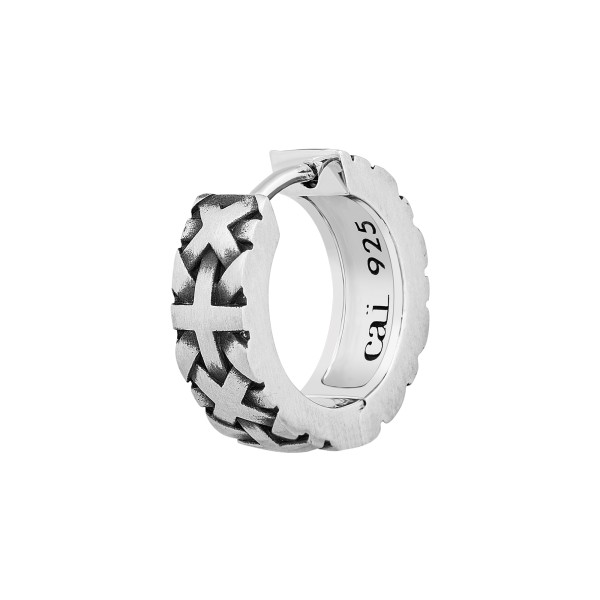 cai men Single-Ohrring 925/- Sterling Silber oxidiert 1,4cm