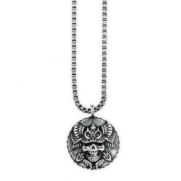 cai men Anhänger mit Kette Venezianerkette 925/- Sterling Silber oxidiert 55cm