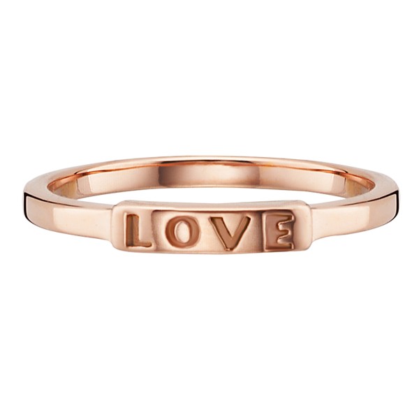 cai love Ring 925/- Sterling Silber rotvergoldet ohne Stein