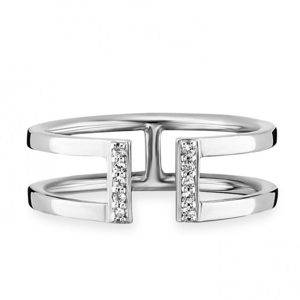 cai women Ring 925/- Sterling Silber rhodiniert Topas 0,040ct