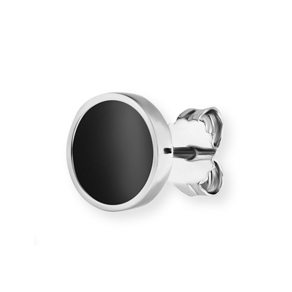 cai men Single-Ohrstecker 925/- Sterling Silber rhodiniert 0,9cm Onyx 0,200ct