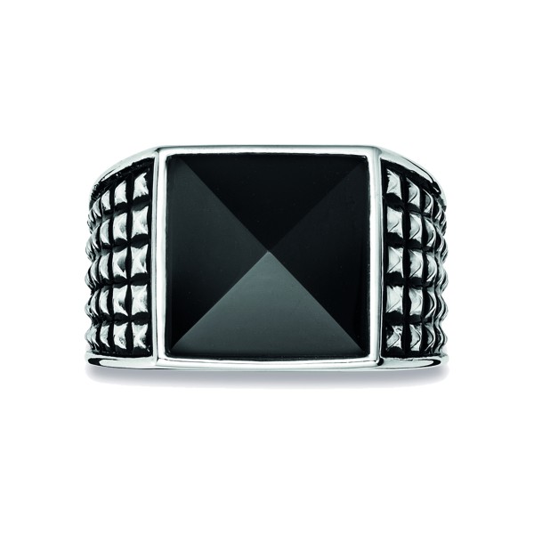 cai men Ring 925/- Sterling Silber rhodiniert Onyx 4,500ct