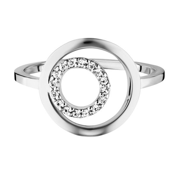 cai women Ring 925/- Sterling Silber rhodiniert Weißtopas 0,004ct/pc.