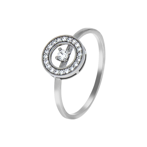 Ring 925/- Sterling Silber rhodiniert Zirkonia