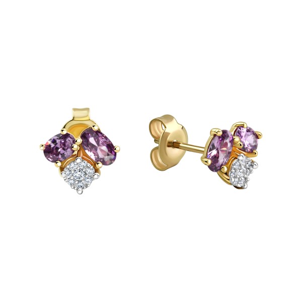 Ohrringe 375/- Gold 0,8cm Amethyst