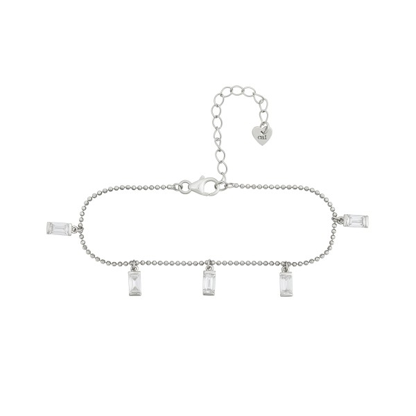 cai women Armband Kugelkette 925/- Sterling Silber rhodiniert 15+4cm Zirkonia