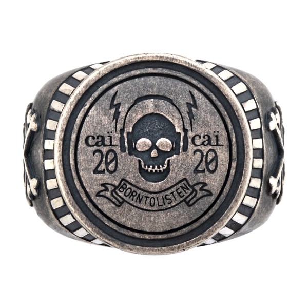 cai men Ring 925/- Sterling Silber oxidiert