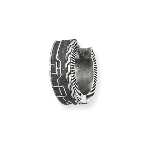 cai men Single-Ohrring 925/- Sterling Silber oxidiert 1,3cm ohne Stein