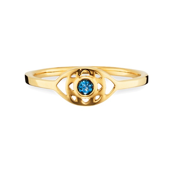 cai women Ring 925/- Sterling Silber vergoldet Blautopas 0,820ct