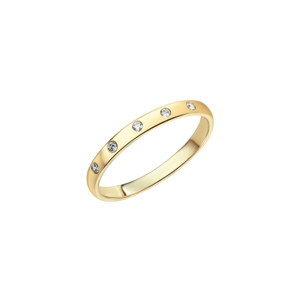 Ring 375/- Gold rhodiniert Zirkonia