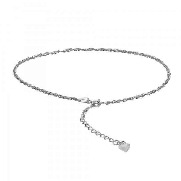 Fußkette Singapurkette 925/- Sterling Silber 26 + 3cm