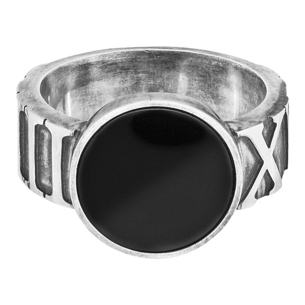 cai men Ring 925/- Sterling Silber oxidiert Onyx