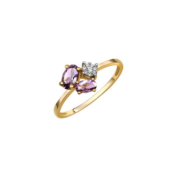 Ring 375/- Gold rhodiniert Amethyst