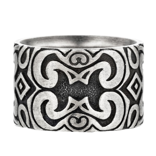 cai men Ring 925/- Sterling Silber oxidiert ohne Stein