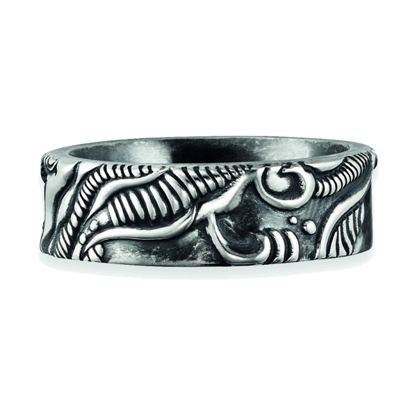 cai men Ring 925/- Sterling Silber oxidiert ohne Stein