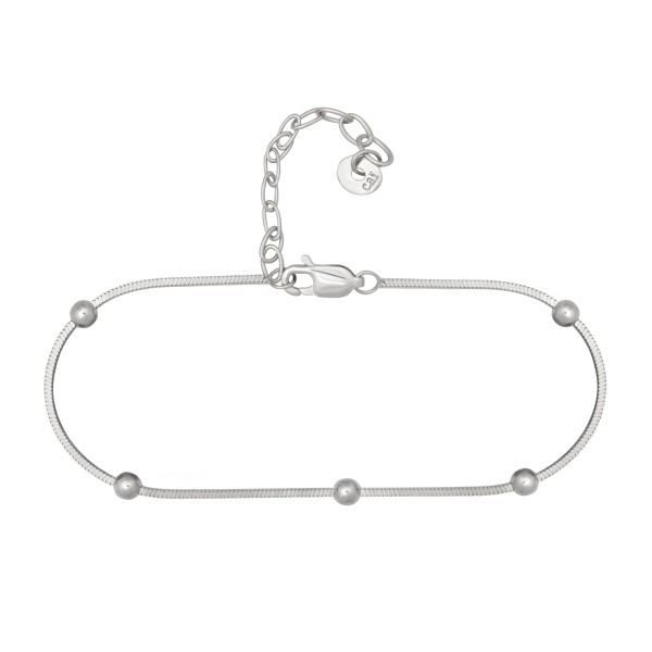 cai women Armband 4-kant Schlangenkette 925/- Sterling Silber rhodiniert 15+4cm