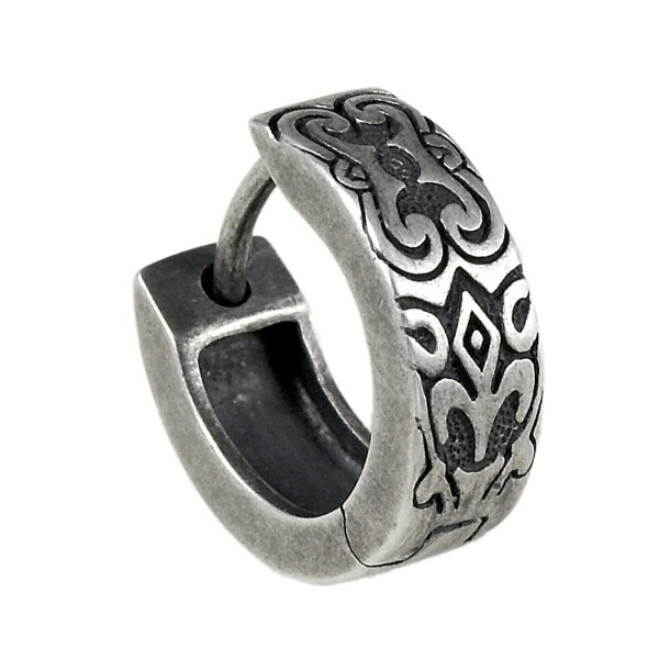 cai men Single Creole 925/- Sterling Silber oxidiert 1,4cm ohne Stein