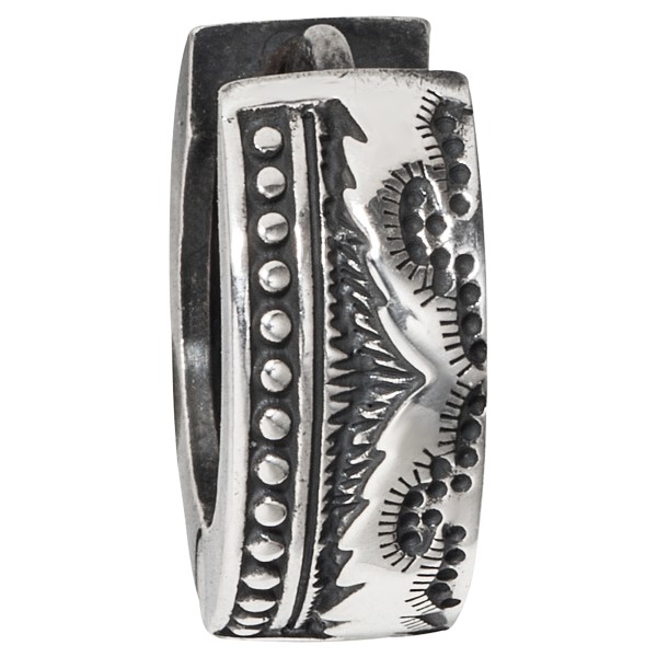 cai men Single Creole 925/- Sterling Silber oxidiert 1,4cm ohne Stein